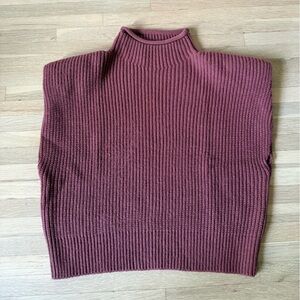 Zara Ribbed Knit Sleeveless Sweater in Deep Rose